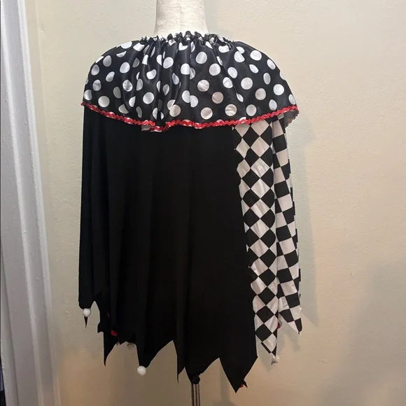 Adult Halloween Costume - Women's Clown Poncho - stick on face jewels included. - Picture 4 of 10